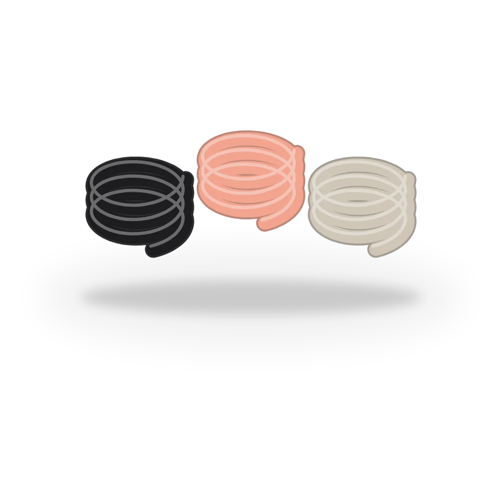 Gumki spiralne, 3 sztuki